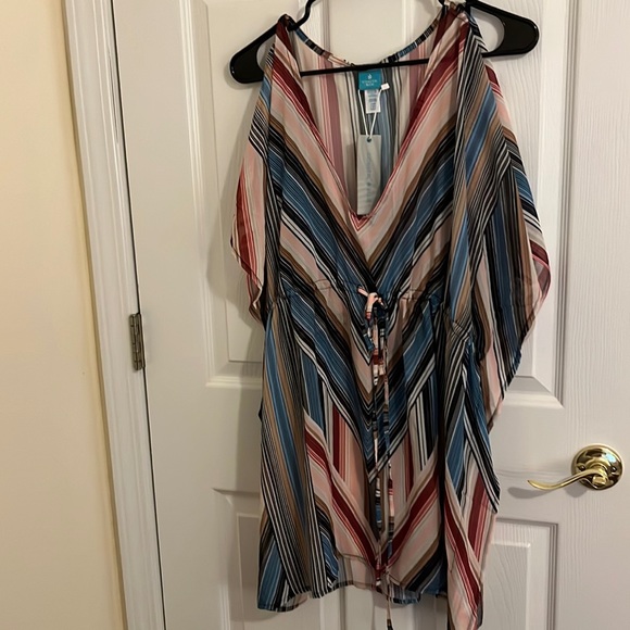 Coastal Blue Multi-color vertical stripes Cover-up. Size S (4-6). NWT! - Picture 3 of 9